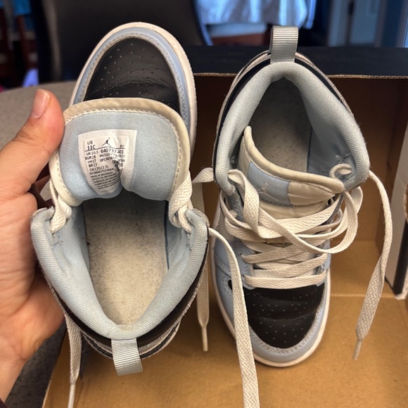 Nike Jordans for Kids in Sky Blue, Black, and White - Picture 4 of 4